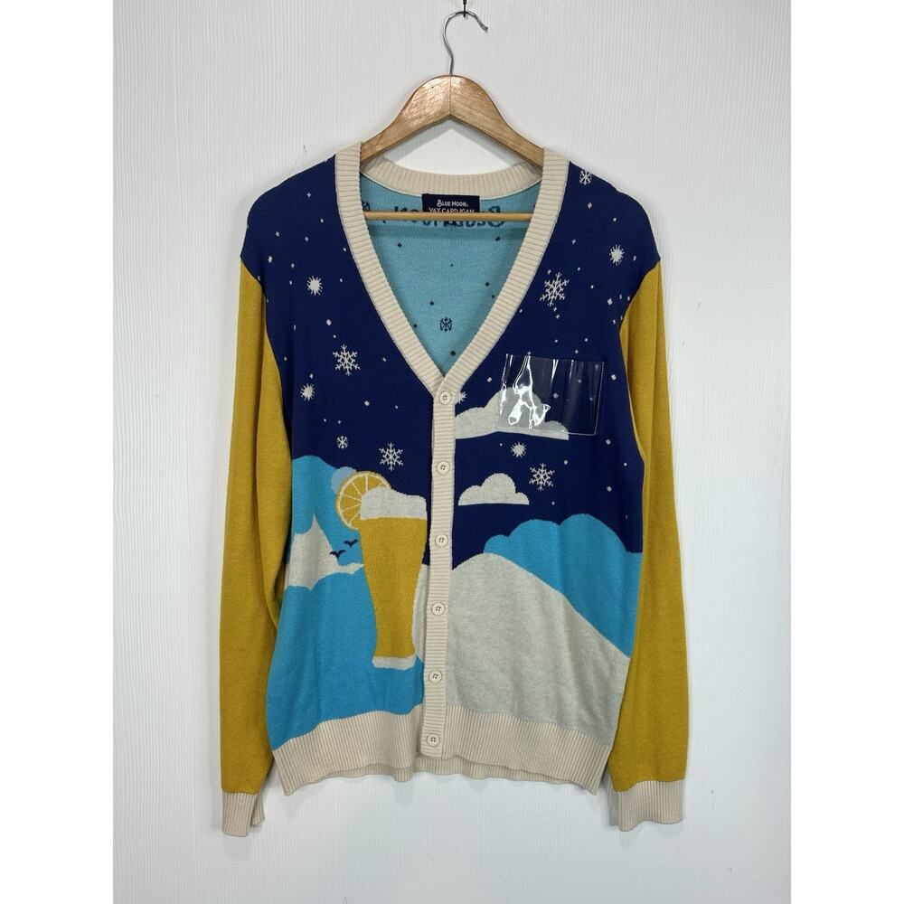 Blue Moon X Mschf Covid Vaccine Card Cardi- gan Sweater Size M